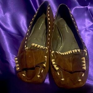 Suede brown and tan loafers